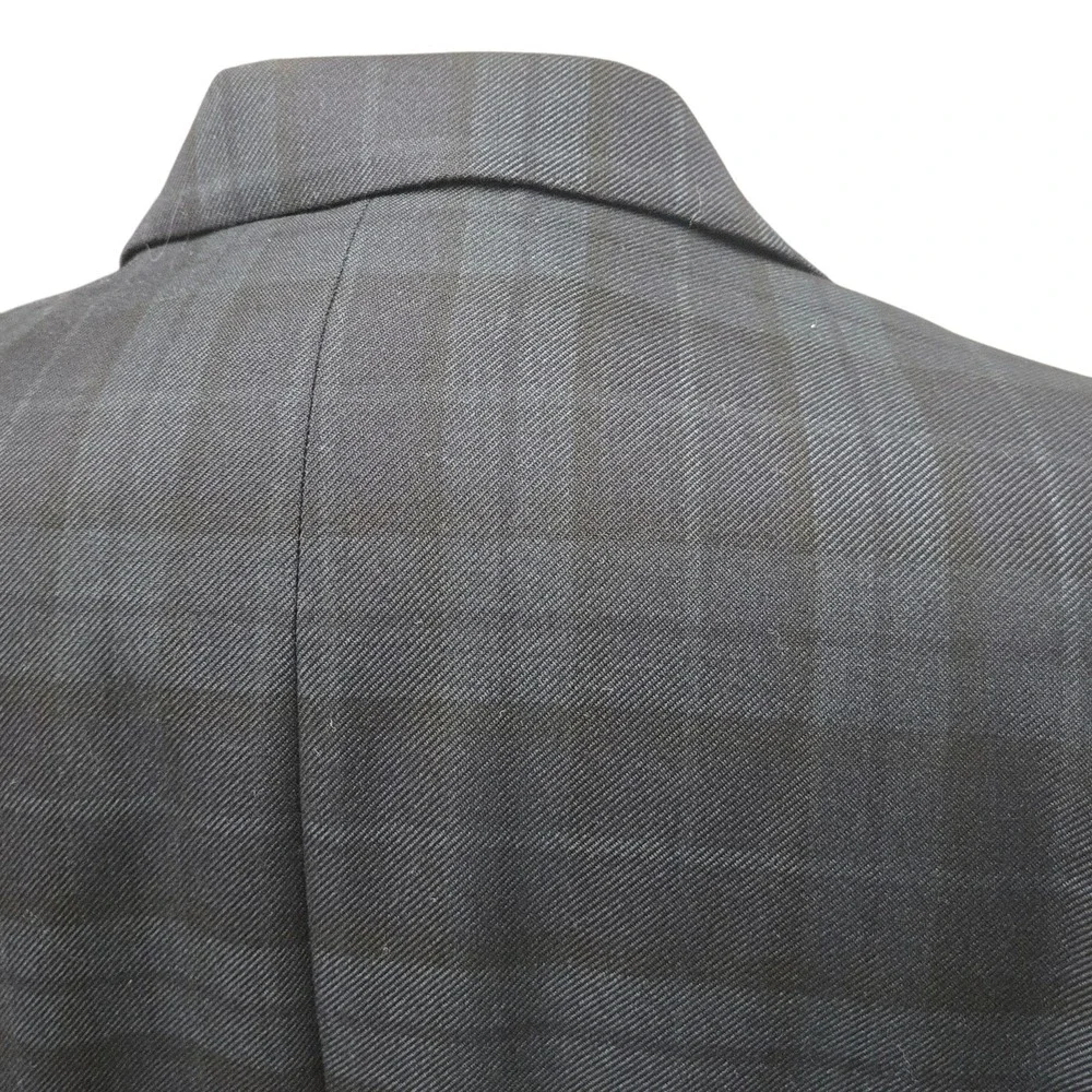 Vtg Chaps Men's 46R Holiday Tartan Plaid Green and Blue Blazer Suit Jacket NICE!